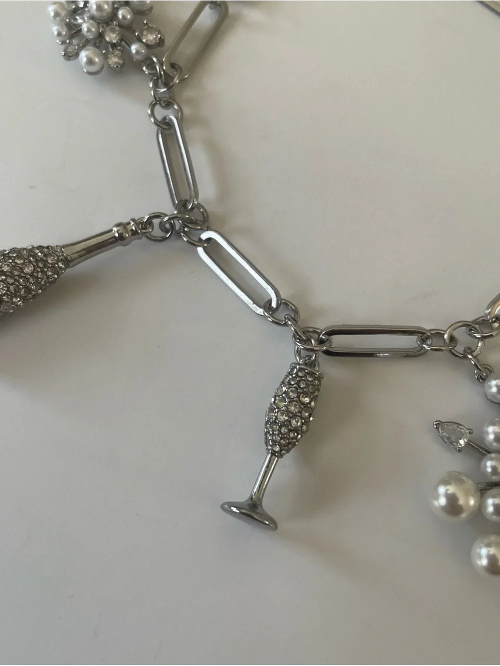 kate spade Silver Pearl & Crystal Charm Bracelet